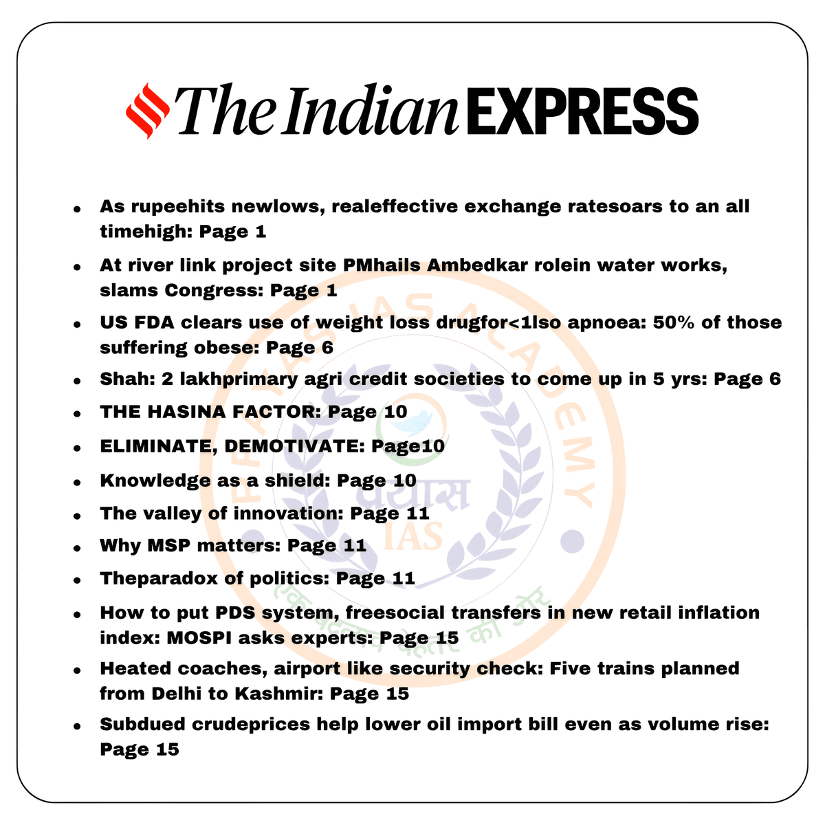 🌟 Stay Ahead with Today’s Headlines - The Hindu & Indian Express (26 December 2024) 🌟